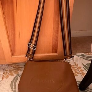Prada Brown Leather Men's Messenger Bag